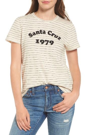 Women's Madewell Hi-fi Santa Cruz 1979 Shrunken Tee, Size - Ivory