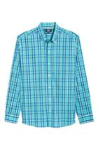 Men's Cutter & Buck Carter Plaid Performance Sport Shirt, Size - Yellow