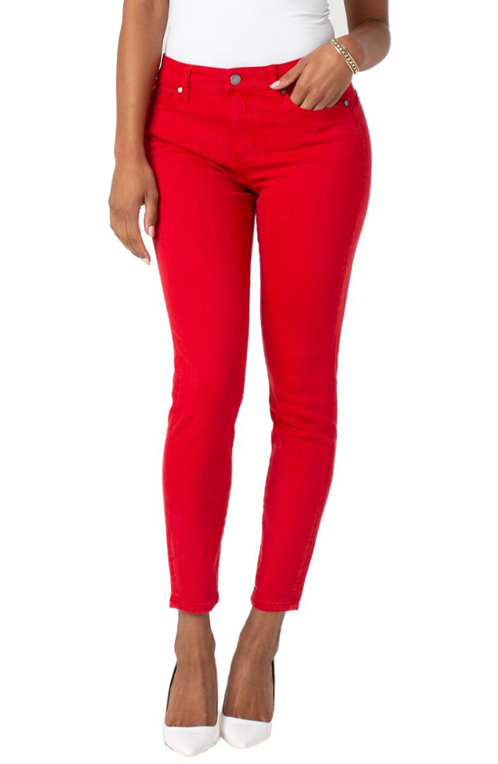 Women's Liverpool Piper Hugger Skinny Jeans - Red