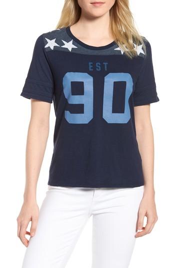 Women's Lucky Brand '90s Football Tee - Blue