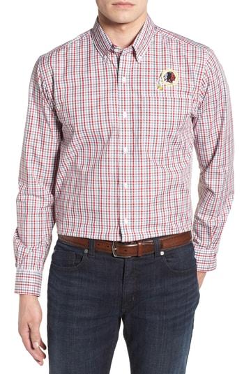 Men's Cutter & Buck Washington - Gilman Regular Fit Plaid Sport Shirt - Red