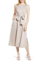 Women's Anne Klein Carlyle Dot Midi Cotton Dress - Beige