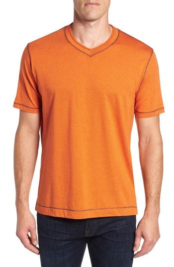 Men's Robert Graham Traveler V-neck T-shirt - Orange