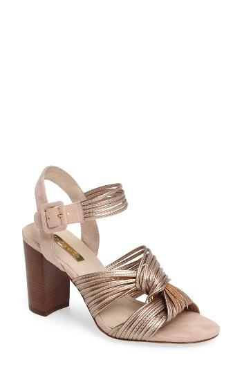 Women's Louise Et Cie Kamden Knotted Block Heel Sandal M - Metallic