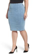 Women's Ashley Graham X Marina Rinaldi Canada Slim Denim Pencil Skirt - Blue