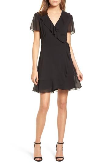 Women's Colie Ruffle Wrap Dress, Size - Black