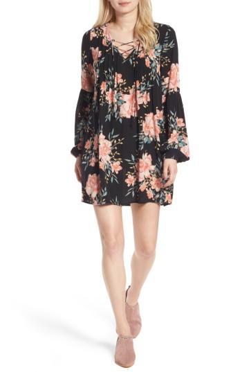 Women's Billabong Just Like Us Lace-up Shift Dress - Black