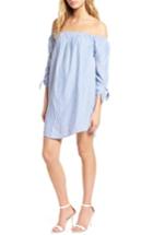 Women's Cupcakes And Cashmere Ciara Off The Shoulder Shift Dress, Size - Blue