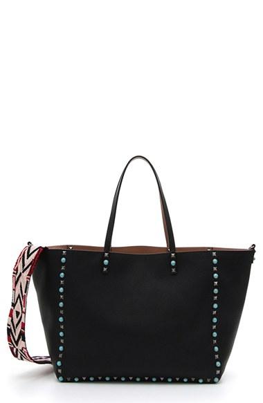 Valentino 'rockstud Rolling' Guitar Strap Leather Tote -