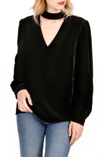 Women's Paige Tamar Velvet Choker Blouse - Black