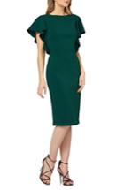 Women's Carmen Marc Valvo Infusion Flutter Sleeve Sheath Dress - Green