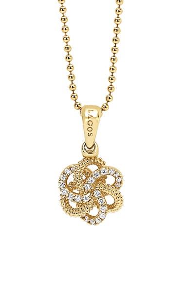 Women's Lagos 'love Knot' Diamond Pendant Necklace