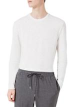 Men's Topman Waffle Knit Long Sleeve T-shirt - Ivory
