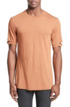 Men's Helmut Lang Sliced Sleeve T-shirt - Orange