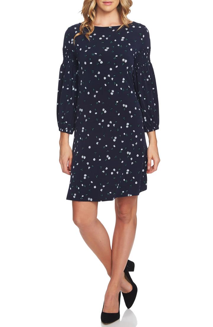 Women's Cece Tossed Ditsy Print Knit Shift Dress