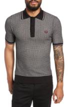 Men's Fred Perry Tipped Houndstooth Polo - Black
