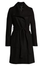 Women's Halogen Belted Wool Coat, Size - Black