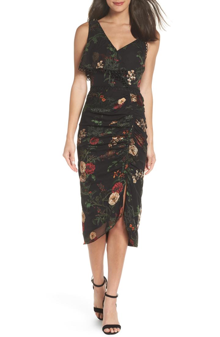Women's Harlyn Asymmetrical Floral Midi Dress