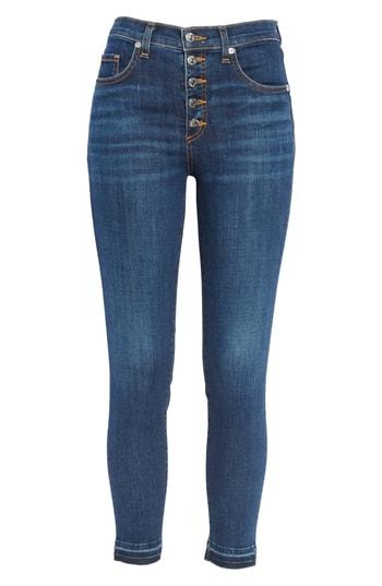 Women's Veronica Beard Debbie Frayed Crop Skinny Jeans