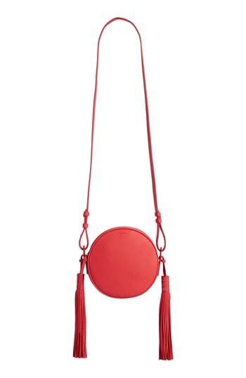 Allsaints Kepi Circle Leather Crossbody Bag - Coral