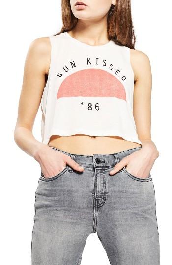 Women's Topshop Sun Kissed Crop Tank Us (fits Like 0) - Ivory