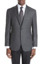 Men's Canali Classic Fit Check Wool Sport Coat Us / 52 Eu R - Grey