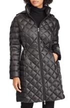 Women's Lauren Ralph Lauren Down Packable Quilted Hooded Coat - Black