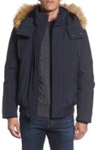 Men's Marc New York Insulated Bomber Jacket With Faux Fur Trim, Size - Blue