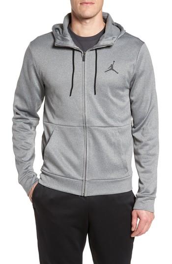 Men's Nike Jordan 23 Alpha Therma Fz Hoodie - Grey