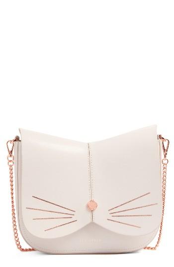 Ted Baker London Cat Leather Crossbody Bag - Grey
