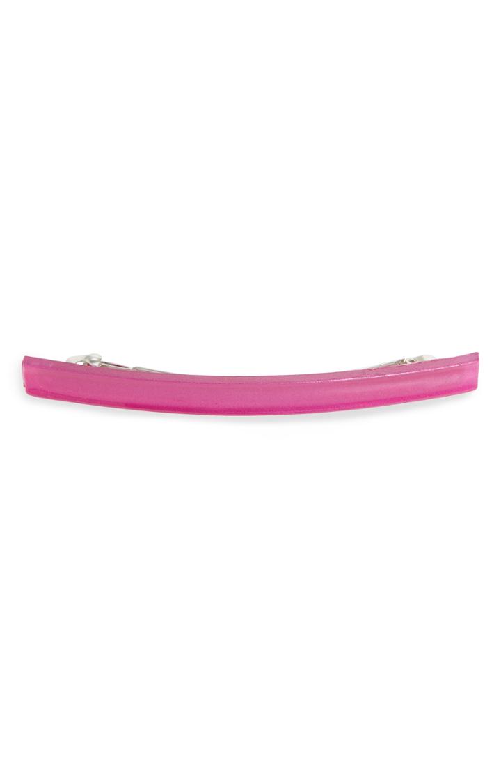France Luxe Long Grooved Skinny Barrette, Size - Pink