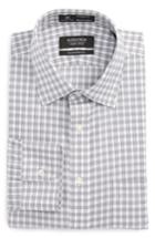 Men's Nordstrom Men's Shop Smartcare(tm) Traditional Fit Check Dress Shirt .5 34/35 - Grey