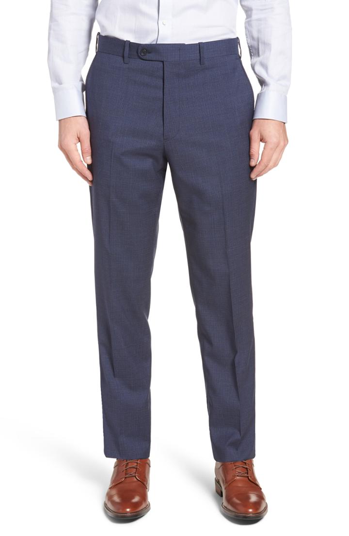 Men's John W. Nordstrom Torino Traditional Fit Flat Front Houndstooth Trousers