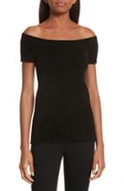 Women's Helmut Lang Velveteen Off The Shoulder Top - Black