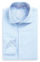 Men's Bugatchi Trim Fit Dot Dress Shirt - Blue