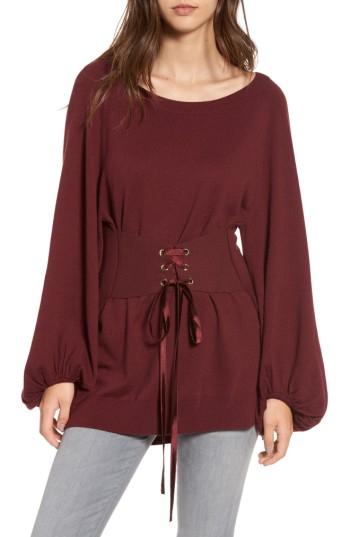 Women's Leith Corset Tunic Sweater - Red