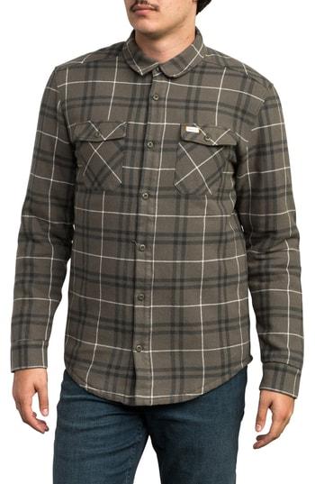 Men's Rvca Andrew Reynolds Lined Plaid Shirt - Green