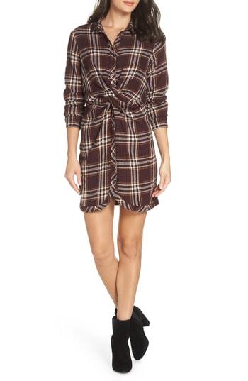 Women's Heartloom Claude Twist Front Shirtdress - Burgundy