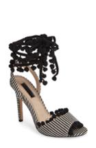 Women's Topshop Rom Pom Pom Sandals .5us / 37eu - Black