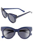 Women's Le Specs 'edition Three' 51mm Cat Eye Sunglasses - Matte Grey/ Matte Navy