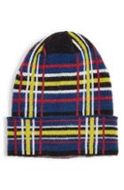 Women's Topshop Check Brushed Beanie - Black