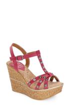 Women's Love And Liberty 'violet' Spiked T-strap Wedge Sandal M - Pink