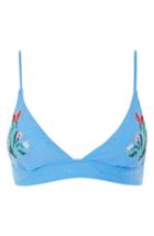 Women's Topshop Embellished Longline Triangle Bikini Top Us (fits Like 0) - Blue