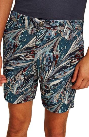 Men's Topman Marble Print Shorts