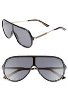 Men's Gucci 99mm Oversize Shield Sunglasses - Black