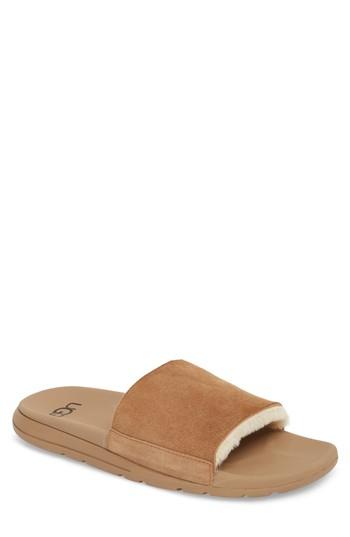 Men's Ugg Xavier Tf Genuine Shearling Slide Sandal M - Brown