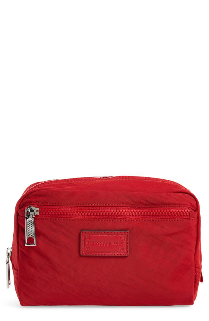 Rebecca Minkoff Nylon Cosmetics Pouch, Size - Scarlet