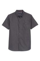 Men's Ted Baker London Dotdots Trim Fit Dot Short Sleeve Sport Shirt (l) - Black