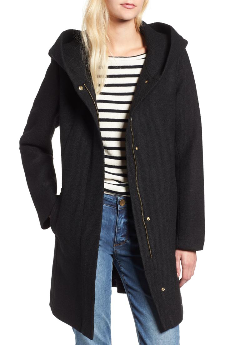 Women's Cole Haan Signature Textured Hooded Coat