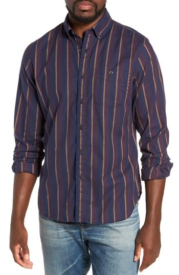Men's Todd Snyder Classic Fit Stripe Flannel Sport Shirt - Blue